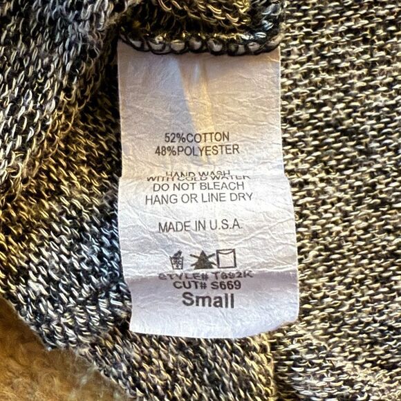 Yetts Los Angeles gray tunic with sequin elbow patches S - Picture 15 of 15